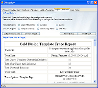 ColdFusion Logic Spy Report Generator Screen